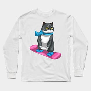 British Shorthair Snowboard Winter sports Long Sleeve T-Shirt